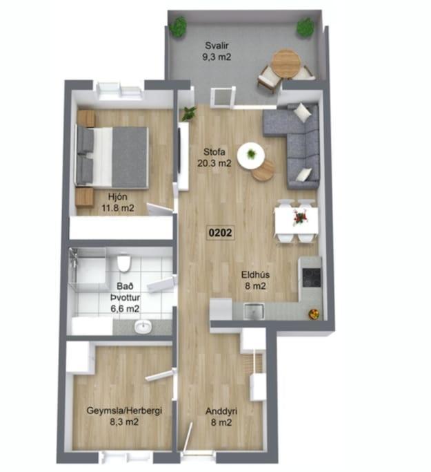 Nice & Cozy Two Bedroom Apartment With A Balcony Акурейрі Екстер'єр фото